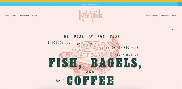 レストランのウェブサイトのデザイン例 - バラの食べ物