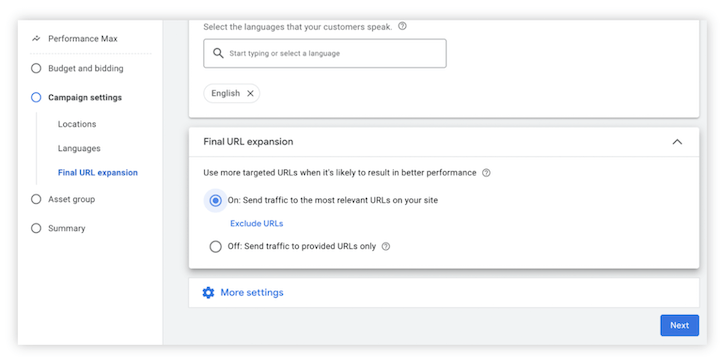 วิธีเพิ่มประสิทธิภาพแคมเปญสูงสุด - การขยาย URL สุดท้าย