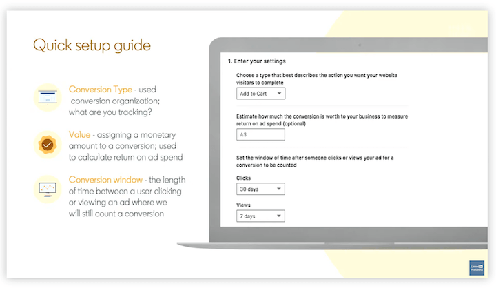 วิธีเพิ่มประสิทธิภาพโฆษณา LinkedIn - เครื่องมือวัด Conversion