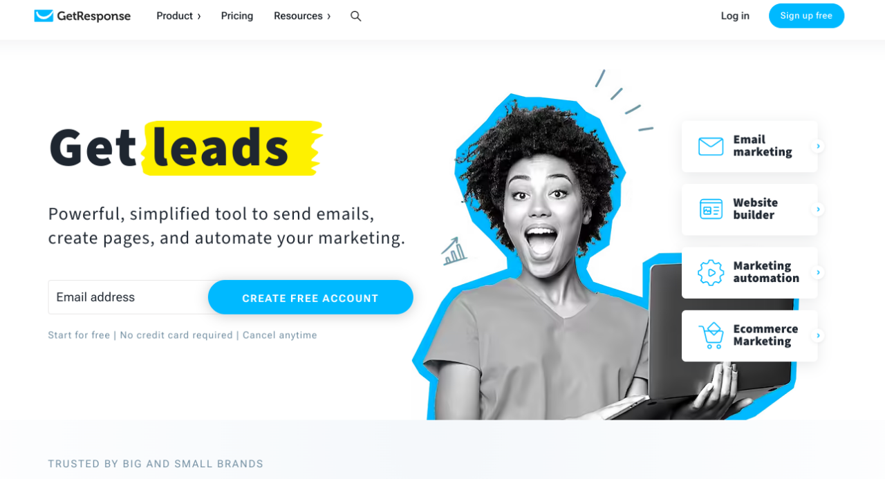 หน้าแรก GetResponse