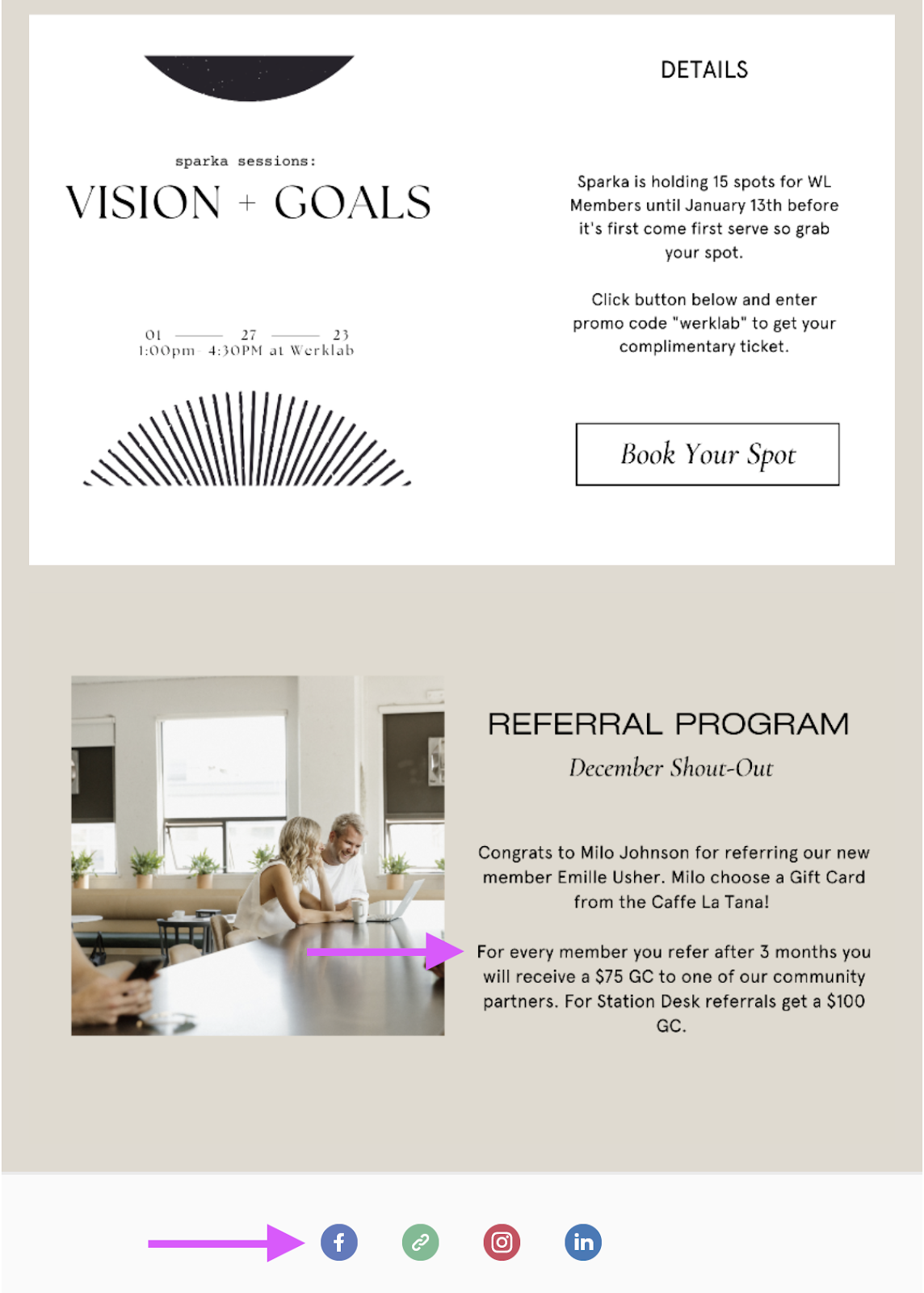 Crea contenuti condivisibili