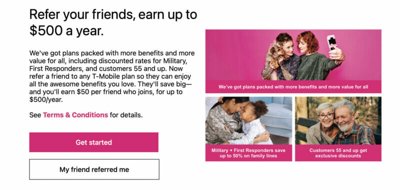 T-Mobile 紹介プログラム