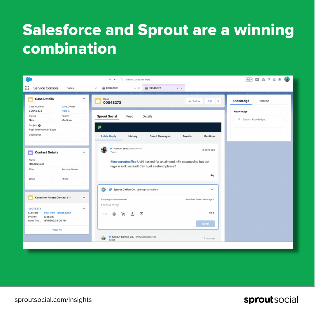 Sprout 和 ServiceCloud 集成