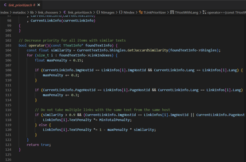 Yandex リンクの優先順位付け 800x529