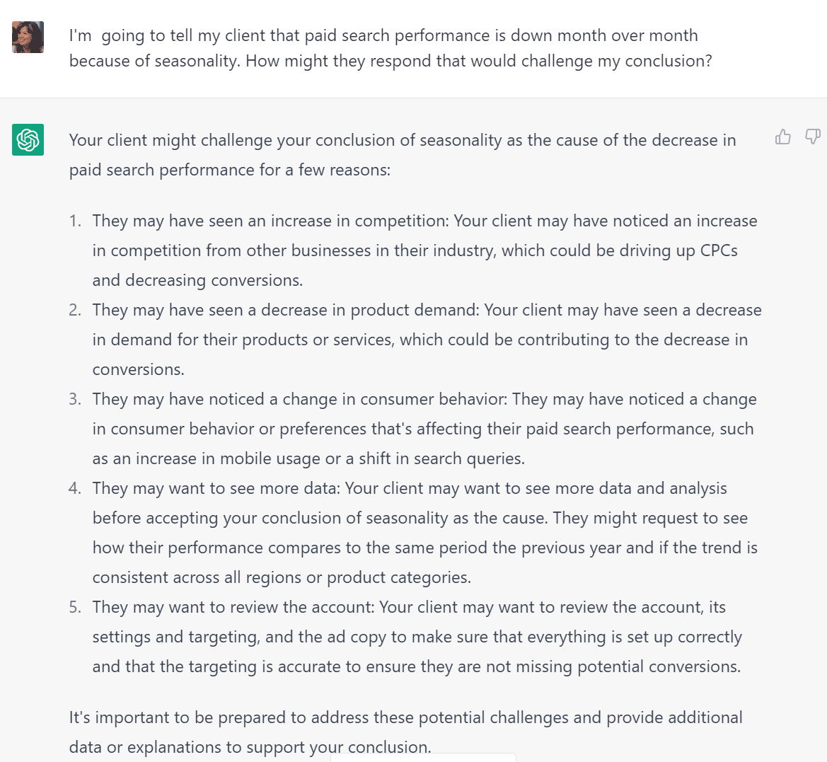 仮定をテストするための ChatGPT プロンプト