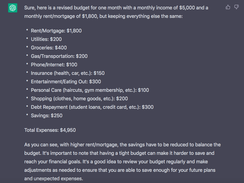 งบประมาณ ChatGPT 2