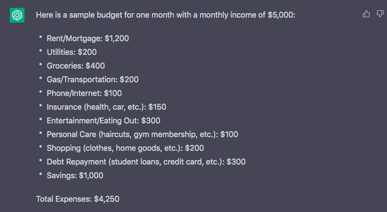 งบประมาณ ChatGPT