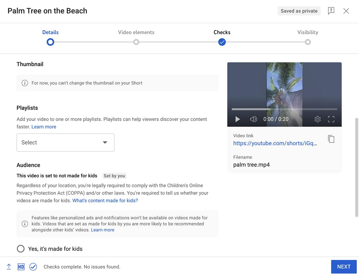 YouTube Studio - การตั้งค่า YouTube Shorts