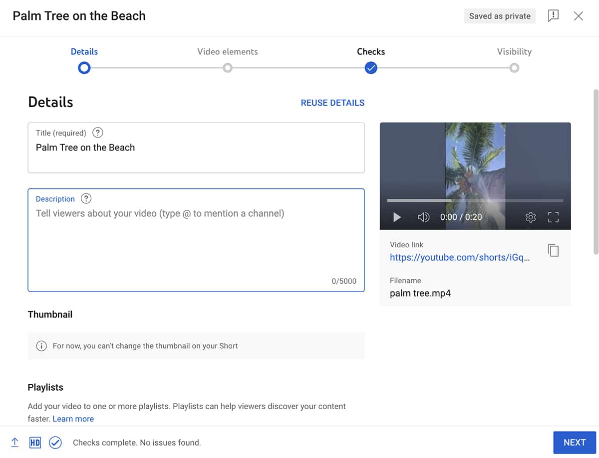 YouTube Studio - อัปโหลด YouTube Shorts
