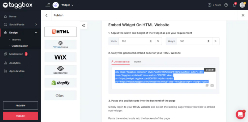 Taggbox로 Google 리뷰 포함