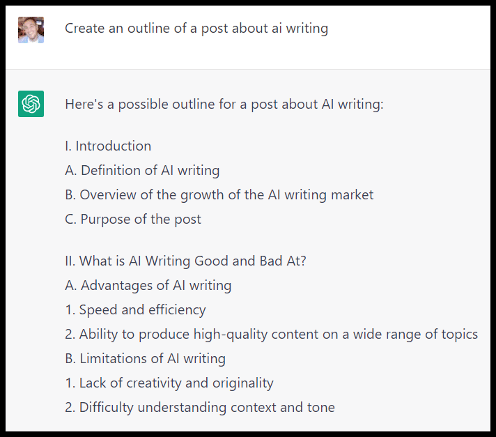 Chatgpt โครงร่างโพสต์บล็อก