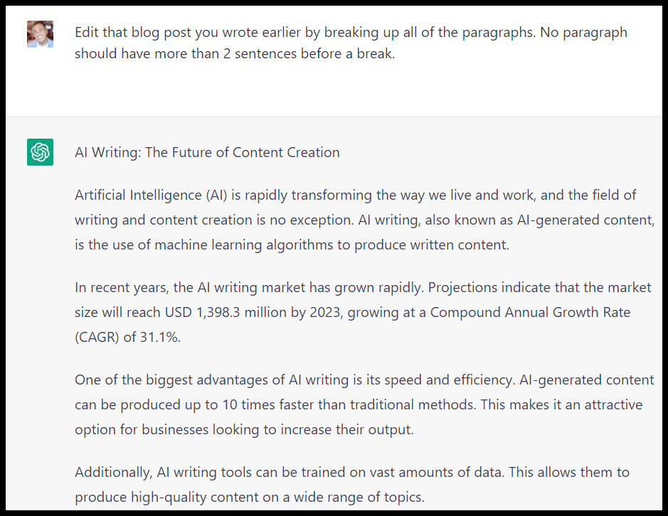 ChatGPT-แก้ไขบล็อกโพสต์