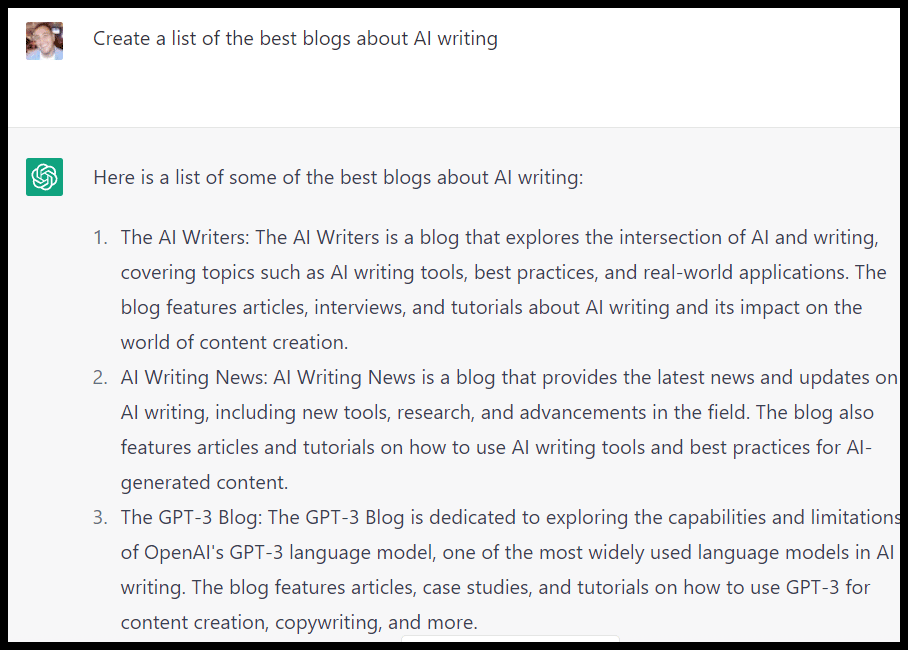 ChatGPT - บล็อกที่ดีที่สุดเกี่ยวกับการเขียน AI