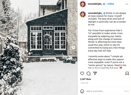 機知と喜びのインスタグラム投稿