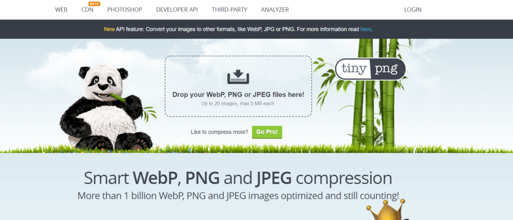 Kompresor plików TinyPNG TinyPNF file compressor