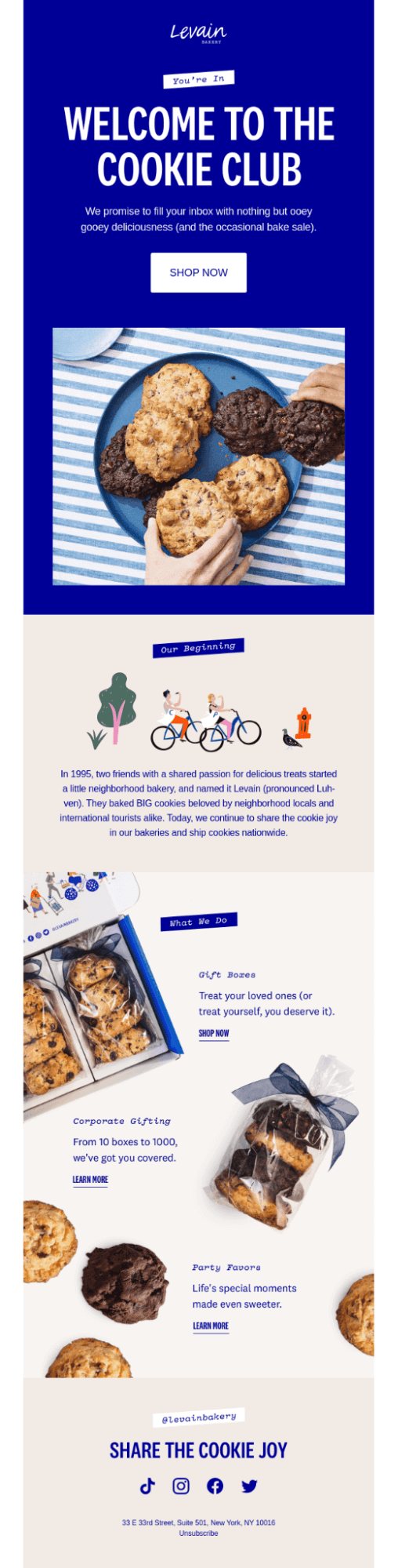 powitalny przykład kampanii e-mailowej welcome email campaign example