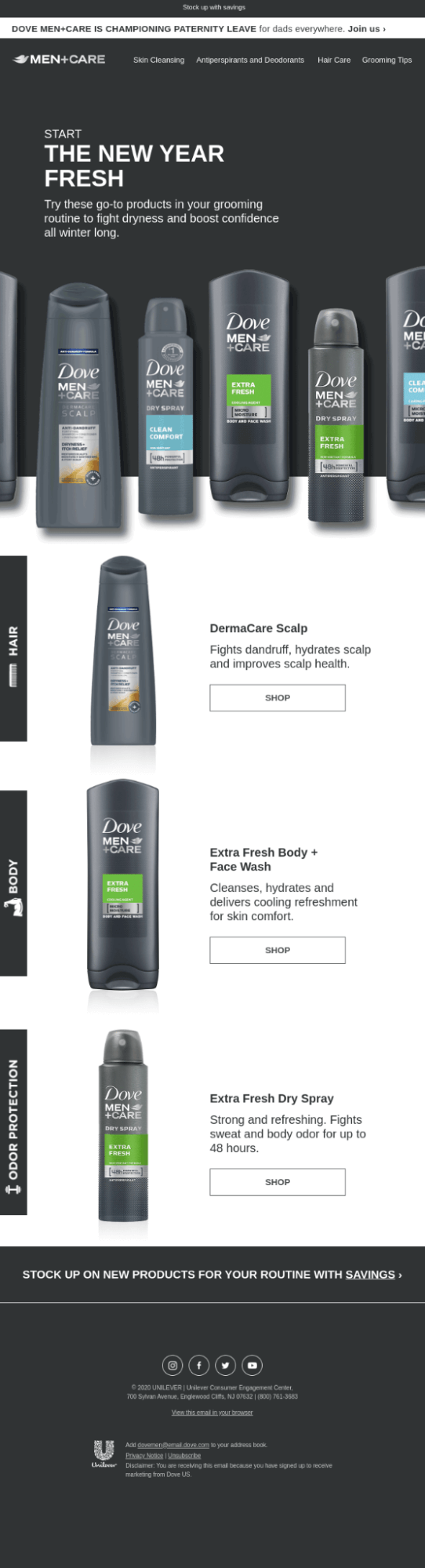 Kampania e-mailowa Dove Dove email campaign