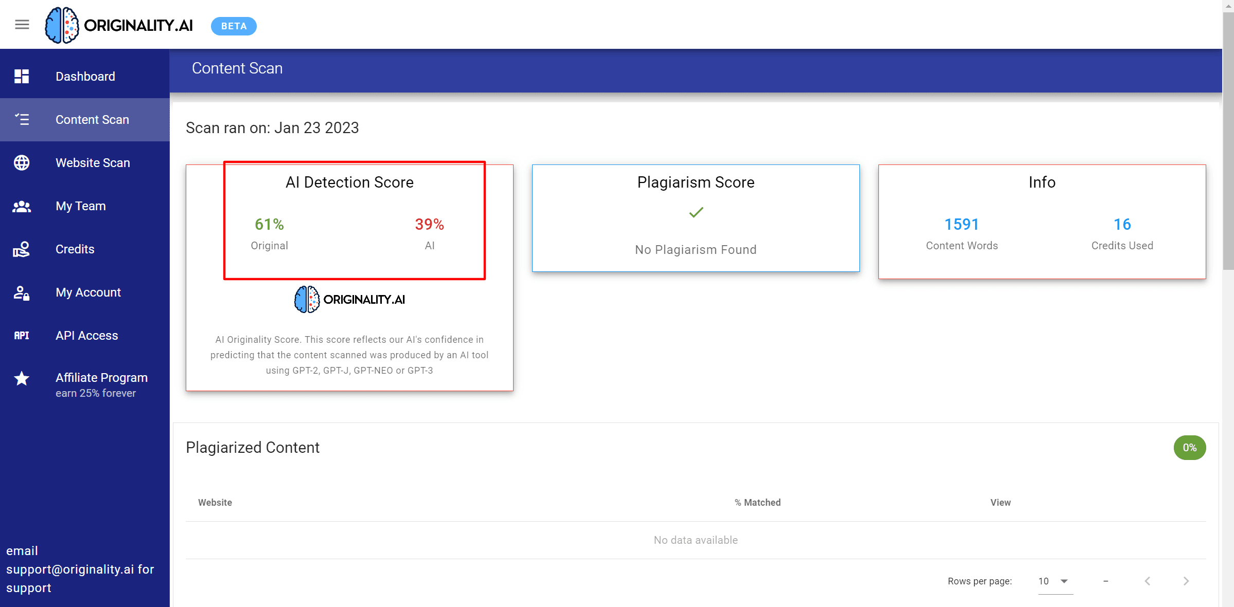 Recursos de IA de originalidade
