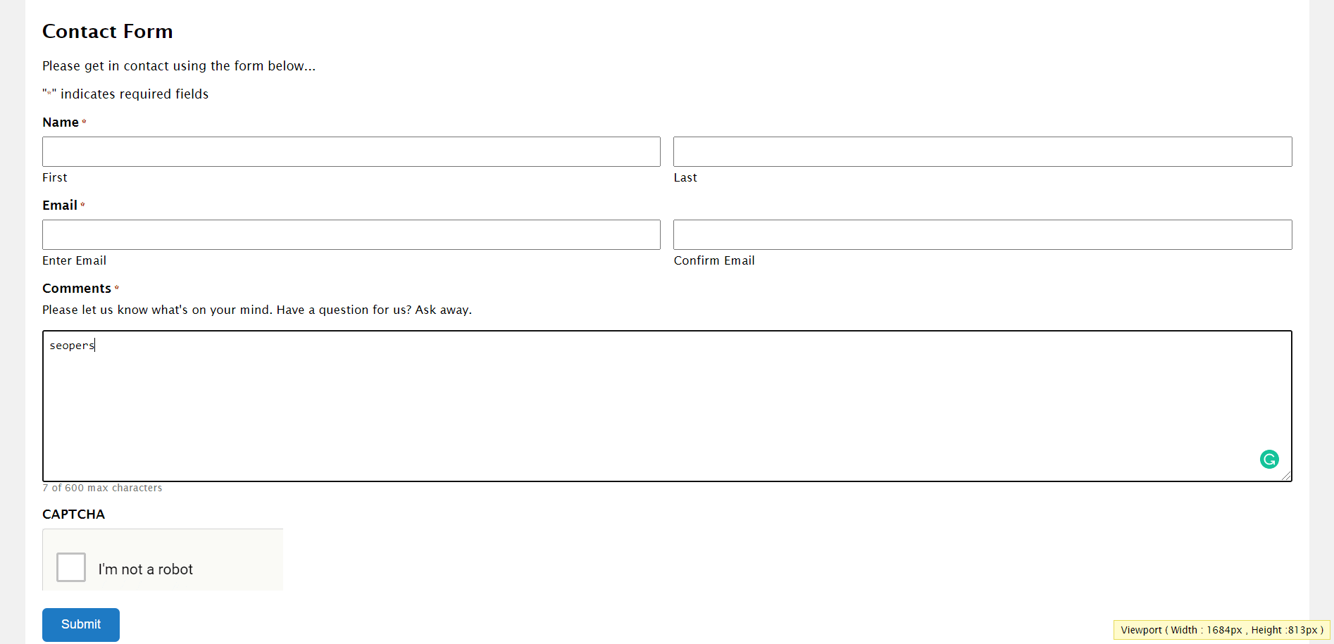 Vista previa de formulario