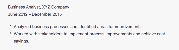 組合簡歷示例第 2 部分