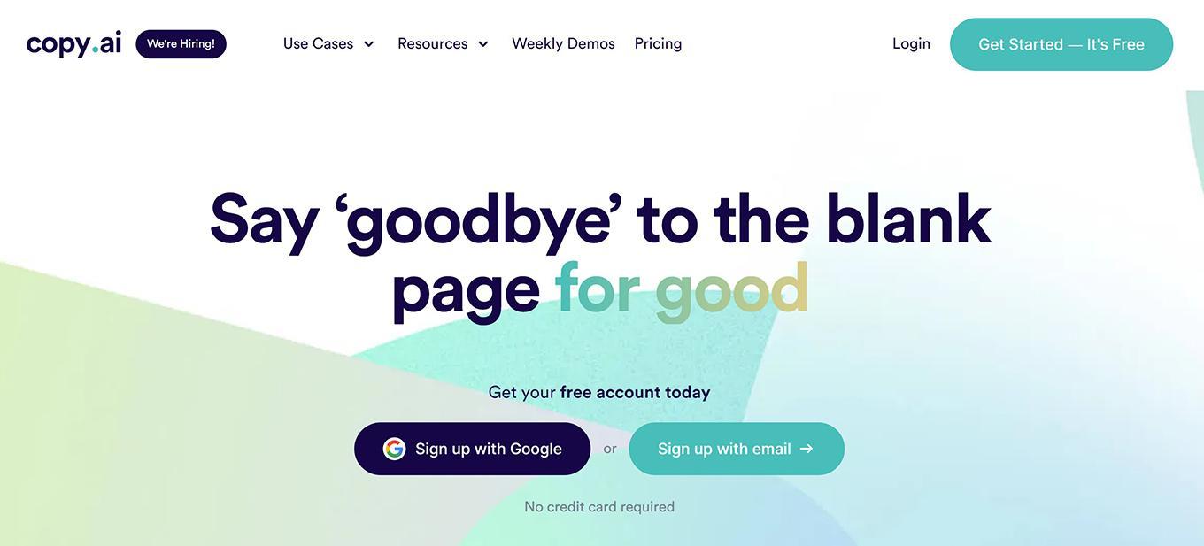 Copy.ai, sosyal medya pazarlamacıları tarafından yüksek kaliteli altyazılar oluşturmak için kullanılan bir AI metin yazarlığı platformudur.