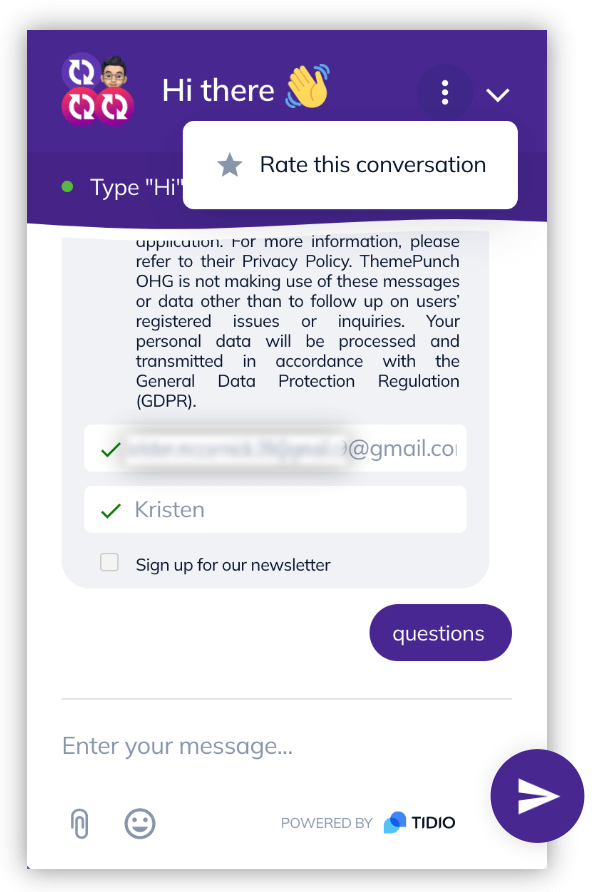 滑塊革命聊天機器人示例