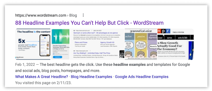 exemplo de título atraente