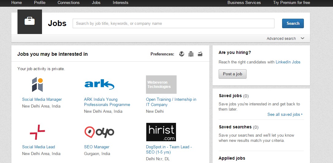 หน้าแรกงาน LinkedIn