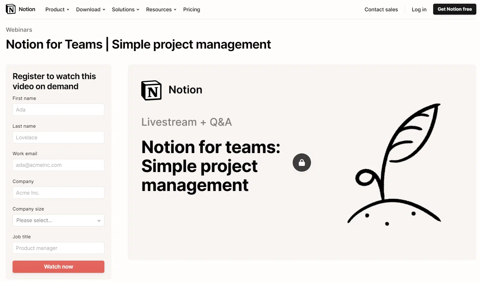 ウェビナーの例 - SaaS - 概念