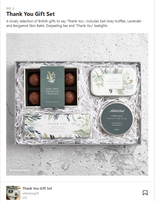 감사 선물에 대한 Instagram 가이드 예