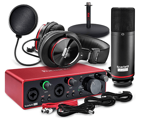 แพ็คเกจสตูดิโอ Focusrite Scarlett 2i2