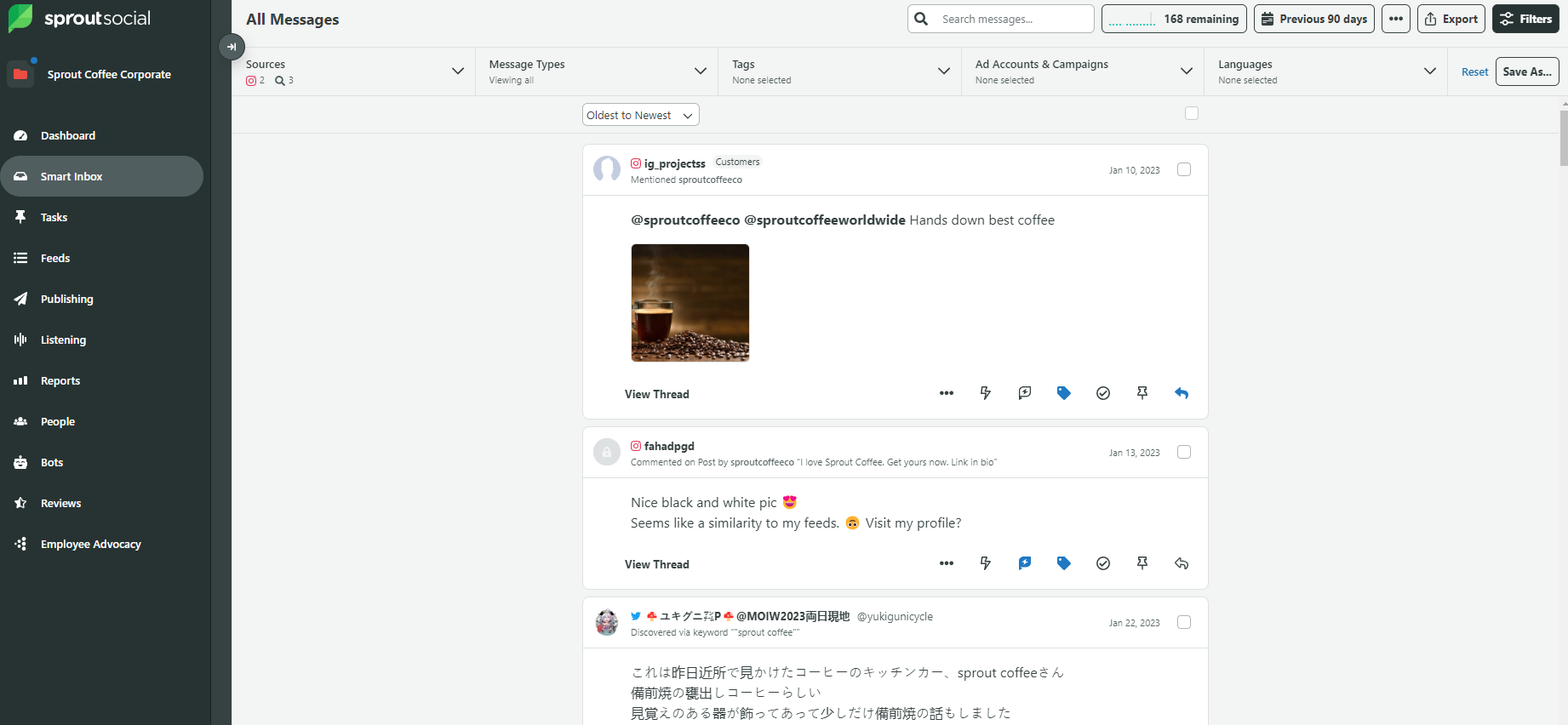 Sprout Social Sand Box 的屏幕截图