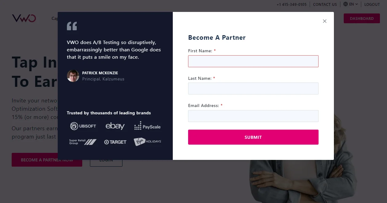 제휴 프로그램 가입을 위해 작성해야 할 양식