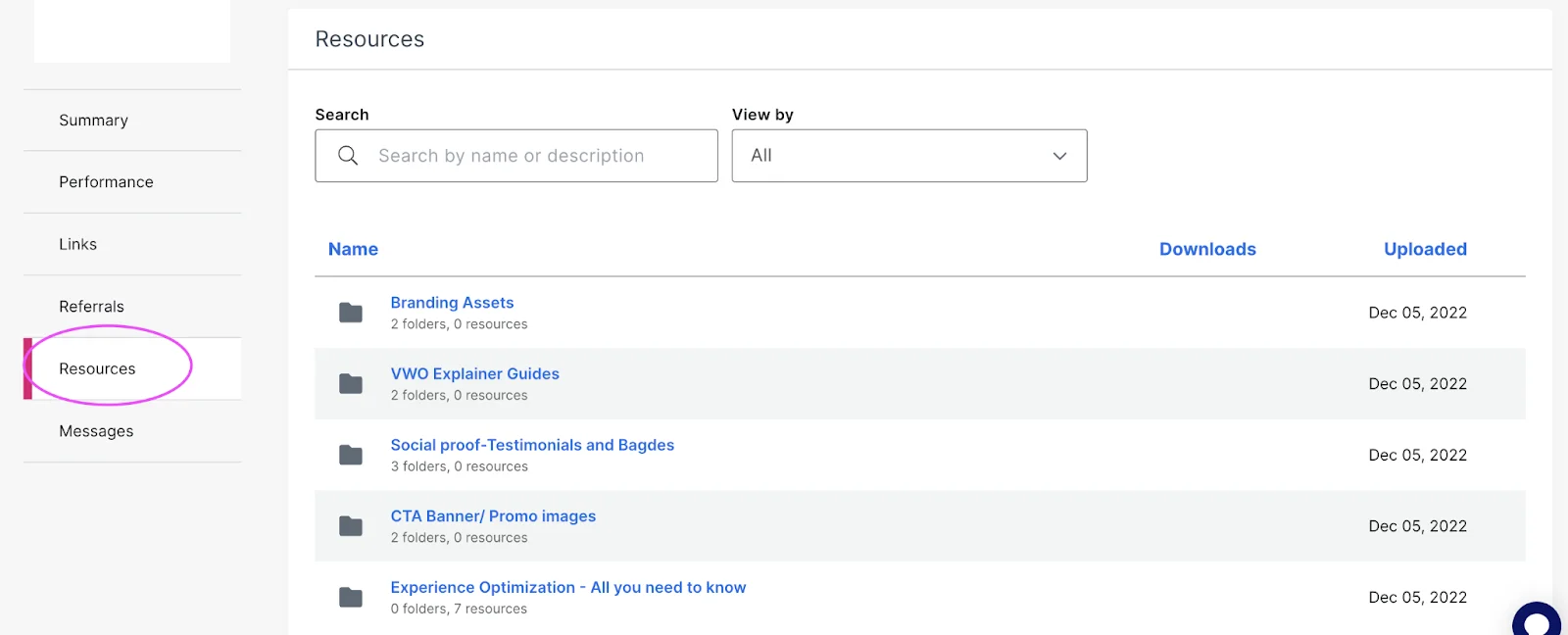 Ps 대시보드의 리소스