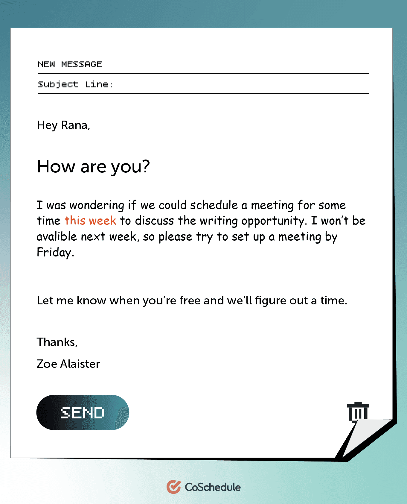 Controlla la formattazione e il carattere dell'email per problemi