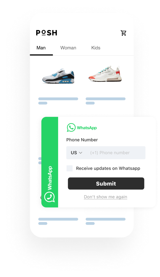 내부자 WhatsApp 옵트인 팝업 모바일 앱