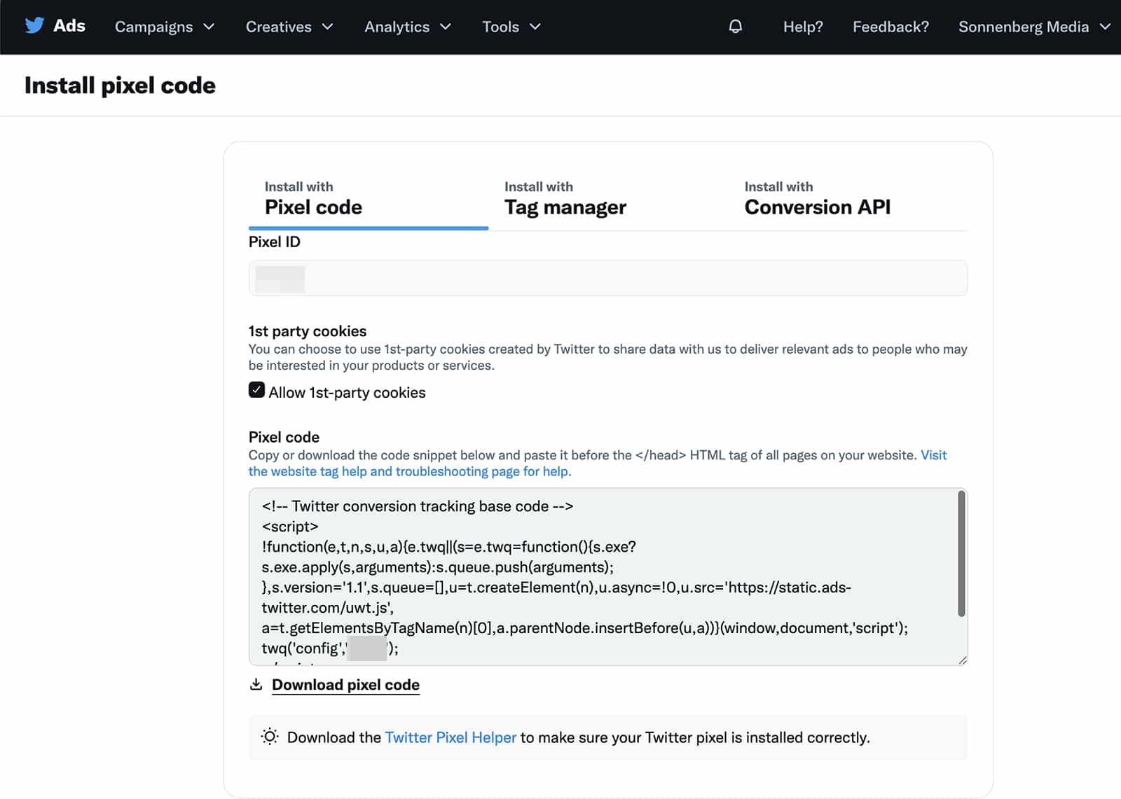 Anuncios de Twitter: píxel de seguimiento
