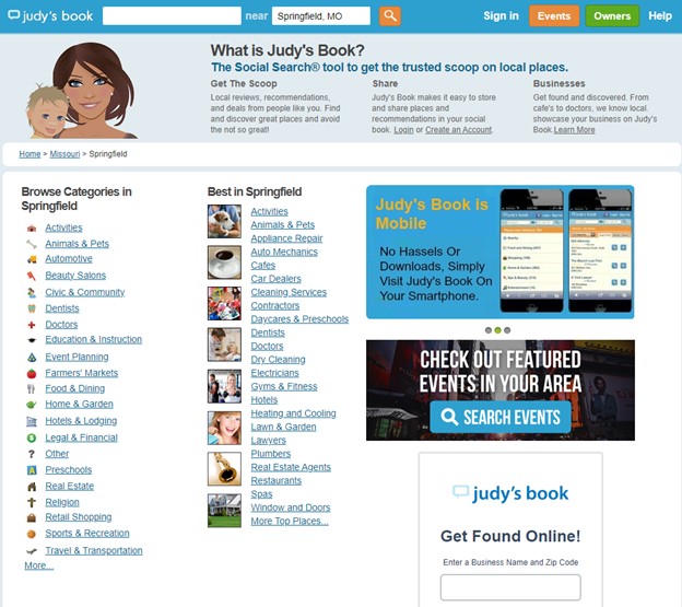 elenchi di directory - pagina di esempio del libro di judy