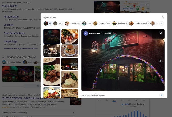 elenchi di directory - esempio di immagini sul profilo aziendale di Google