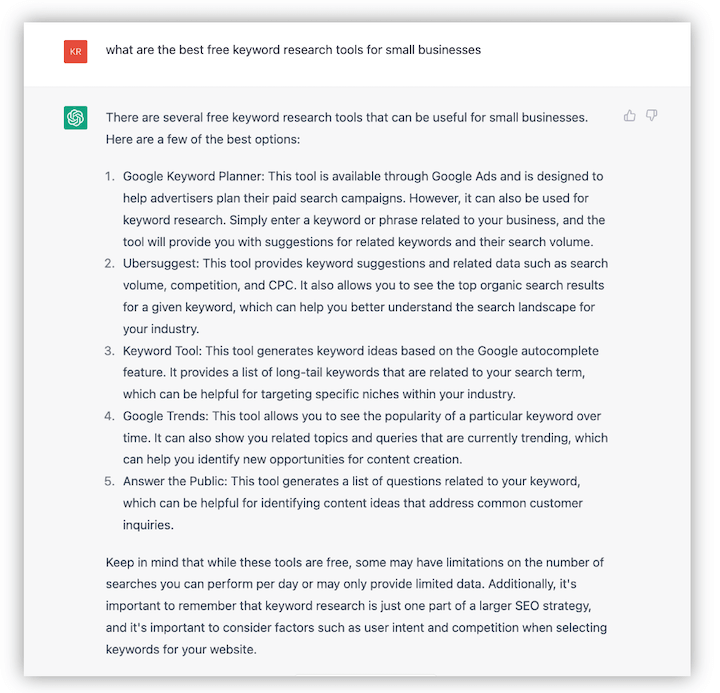 jak korzystać z chatgpt w marketingu małych firm — monit o narzędzia do badania słów kluczowych