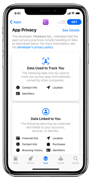 Screenshot dell'aggiornamento iOS 14 di Apple su uno smartphone