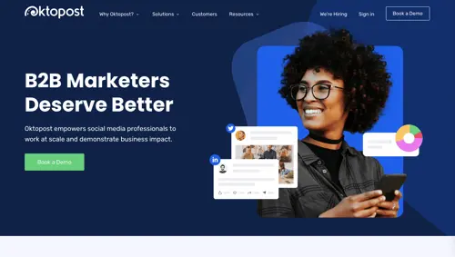 Домашняя страница Октопоста Home page of Oktopost