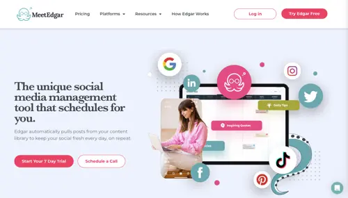 Домашняя страница MeetEdgar Home page of MeetEdgar