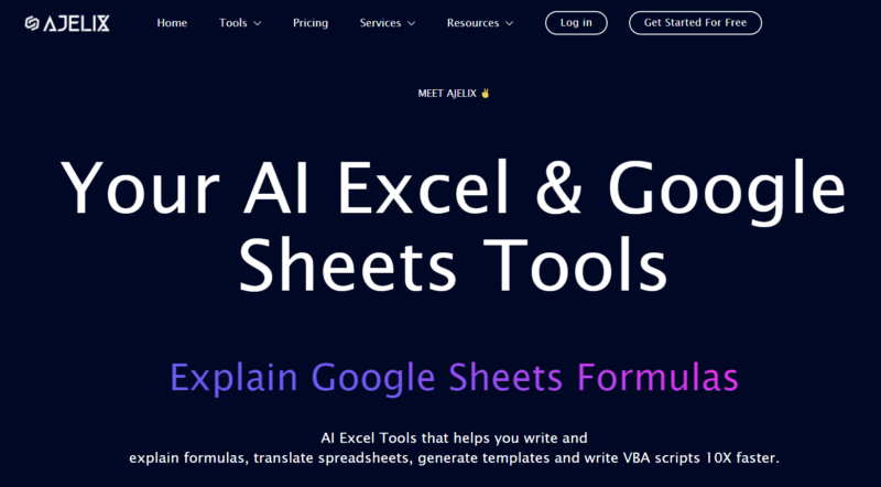 أداة Ajelix AI Excel