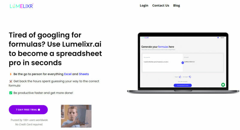 Lumelixr.ai مولد صيغ إكسل