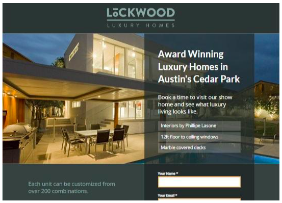 ตัวอย่างการออกแบบเทมเพลต Unbounce