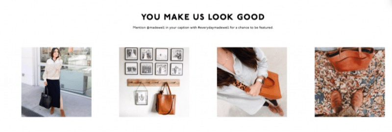 Web サイトで使用されている UGC コンテンツの例