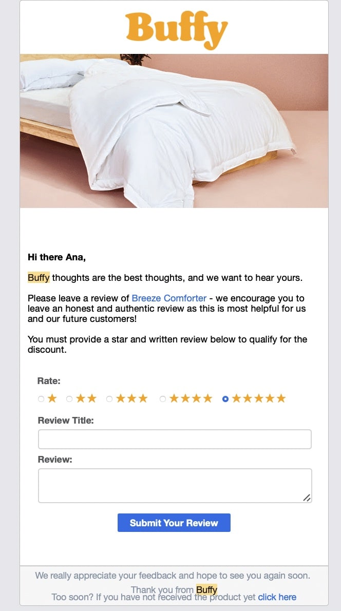 バフィーメールの例