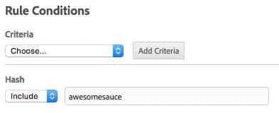 Condition de hachage Adobe DTM