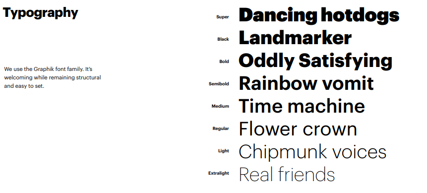Snapchat タイポグラフィのスクリーンショット